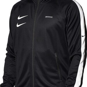 Unisex Black Nike Swoosh Poly Knit Jacket